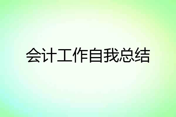 会计工作自我总结