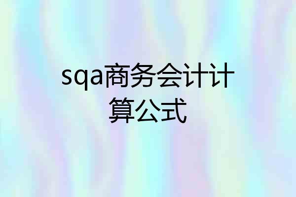 sqa商务会计计算公式