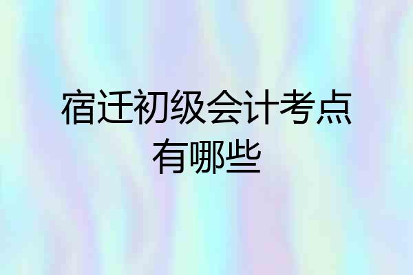 宿迁初级会计考点有哪些