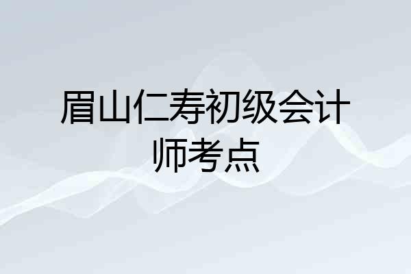 眉山仁寿初级会计师考点