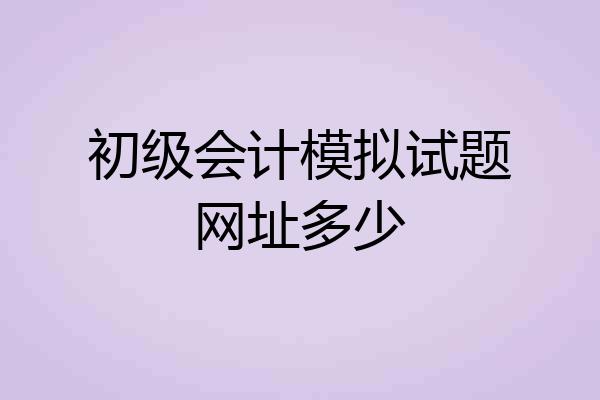初级会计模拟试题网址多少