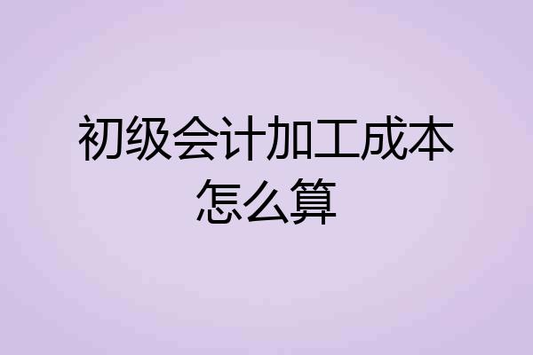 初级会计加工成本怎么算