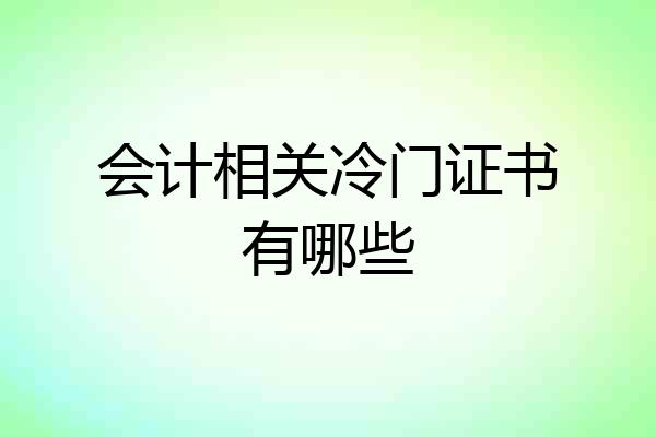 会计相关冷门证书有哪些