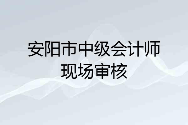 安阳市中级会计师现场审核