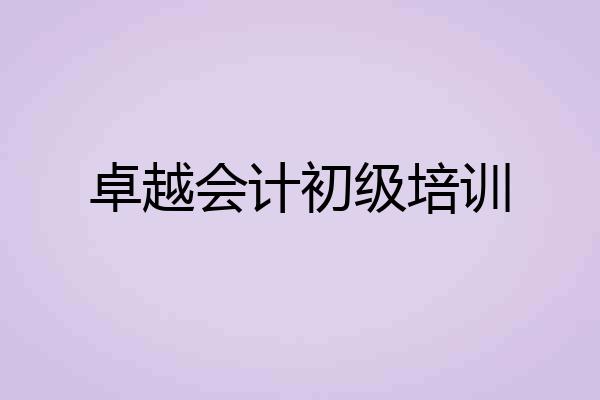 卓越会计初级培训