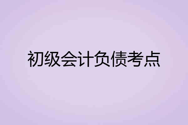 初级会计负债考点