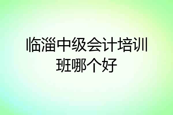 临淄中级会计培训班哪个好