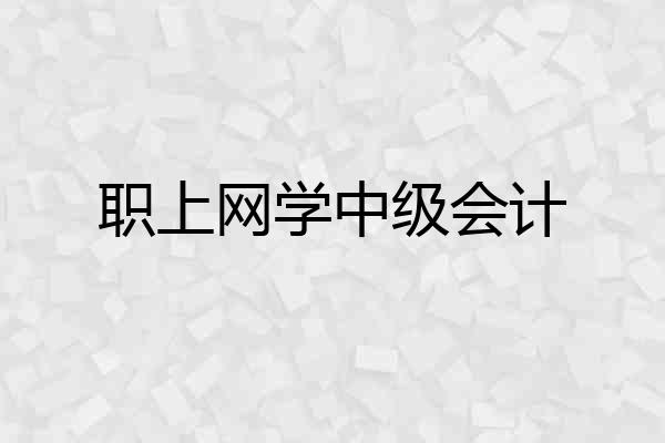职上网学中级会计