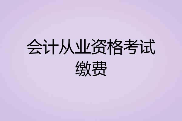 会计从业资格考试缴费