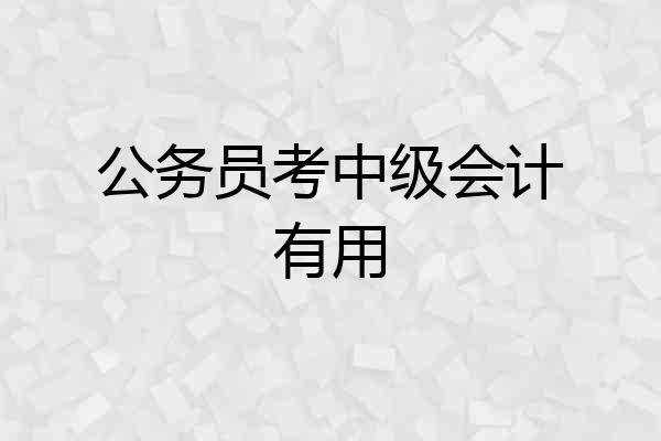 公务员考中级会计有用