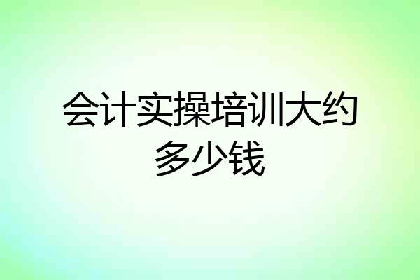 会计实操培训大约多少钱