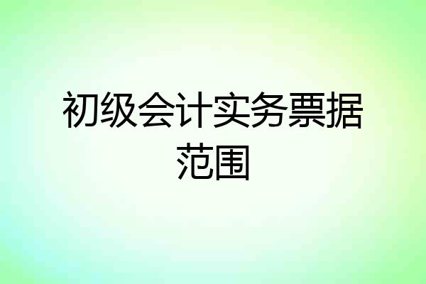 初级会计实务票据范围