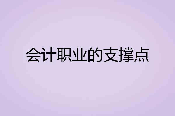 会计职业的支撑点