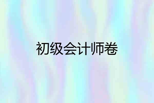 初级会计师卷