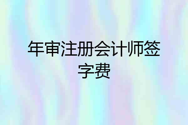 年审注册会计师签字费