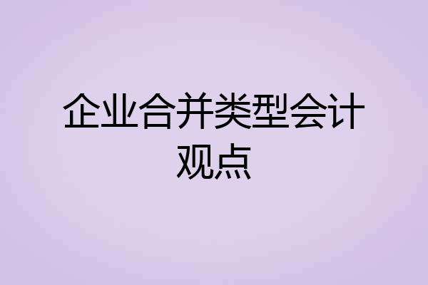 企业合并类型会计观点