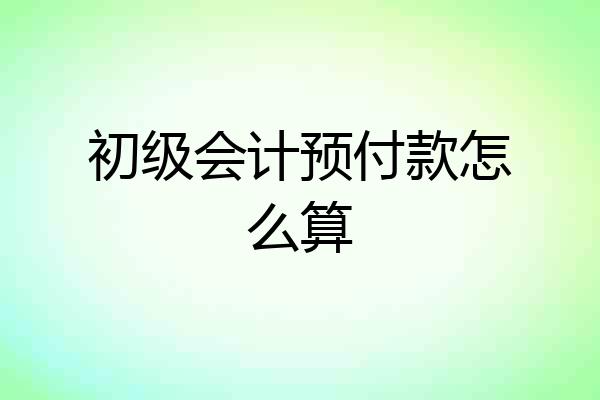 初级会计预付款怎么算