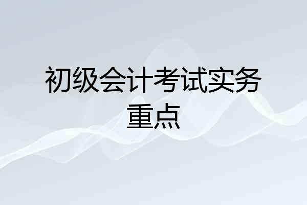 初级会计考试实务重点