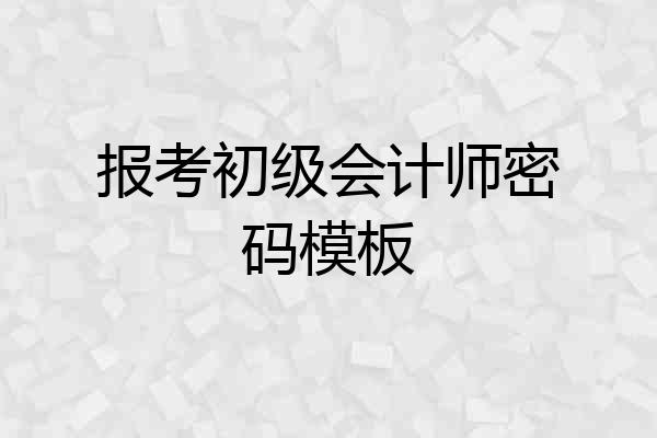 报考初级会计师密码模板