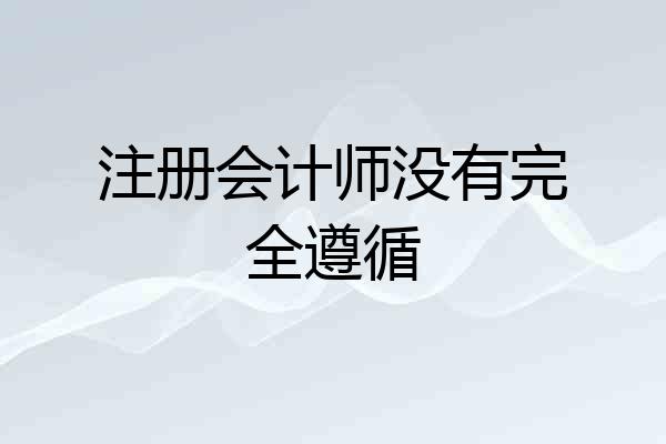 注册会计师没有完全遵循