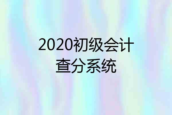 2020初级会计查分系统