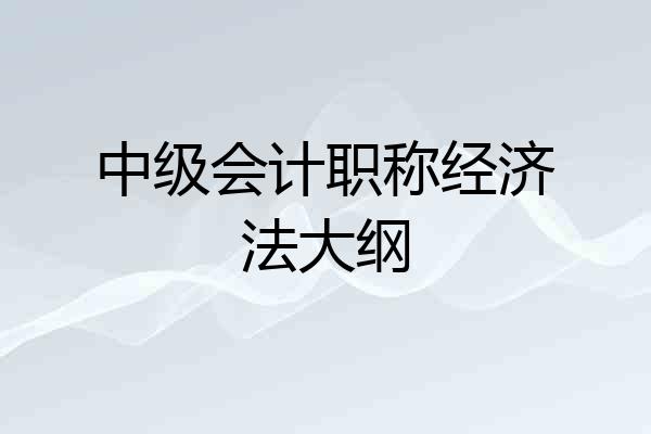 中级会计职称经济法大纲