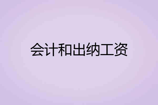 会计和出纳工资