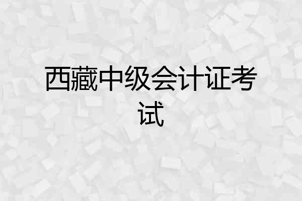 西藏中级会计证考试