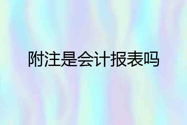 附注是会计报表吗