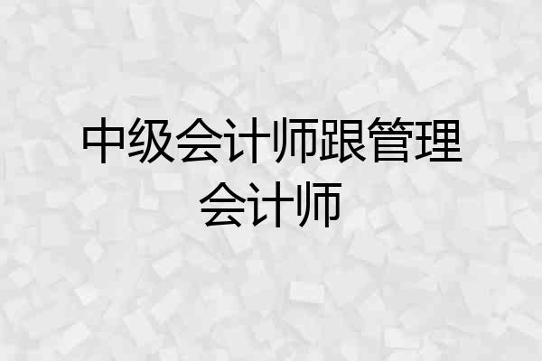 中级会计师跟管理会计师