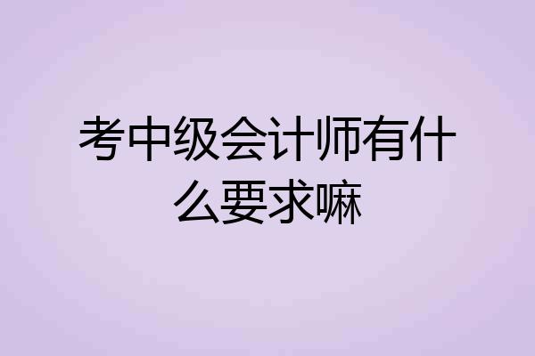 考中级会计师有什么要求嘛