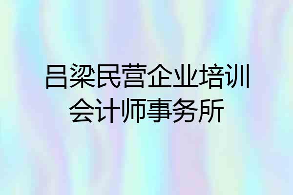 吕梁民营企业培训会计师事务所