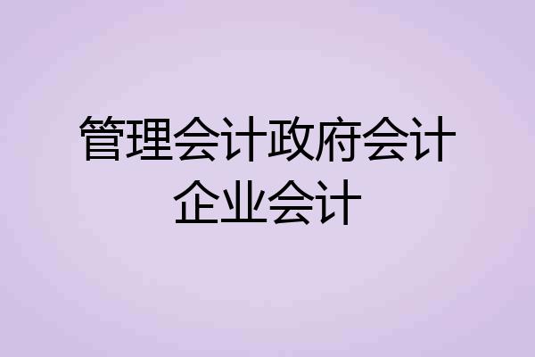 管理会计政府会计企业会计