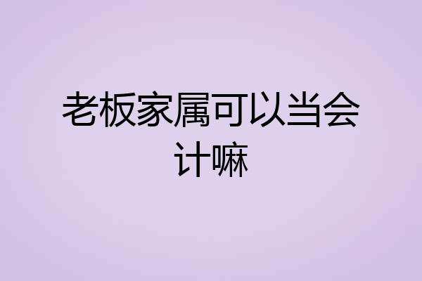 老板家属可以当会计嘛
