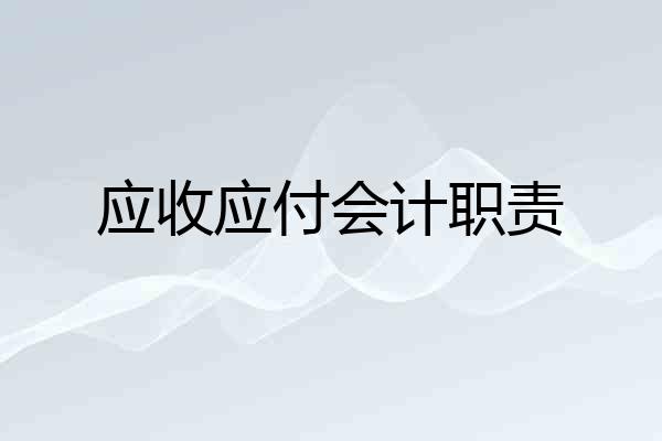 应收应付会计职责