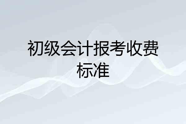 初级会计报考收费标准