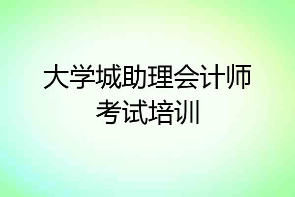 大学城助理会计师考试培训