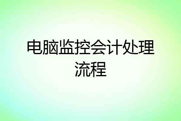 电脑监控会计处理流程