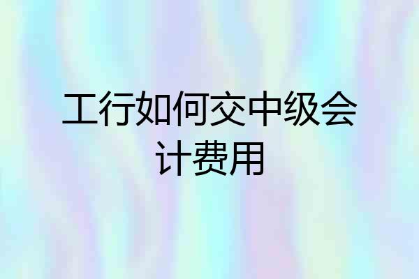 工行如何交中级会计费用