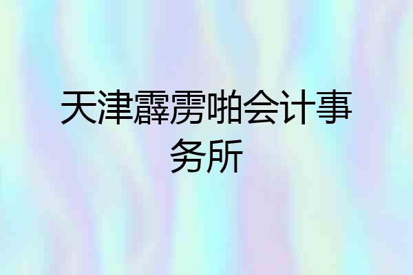 天津霹雳啪会计事务所