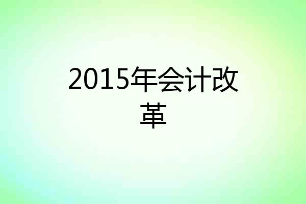 2015年会计改革