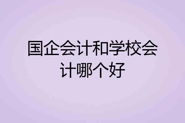 国企会计和学校会计哪个好