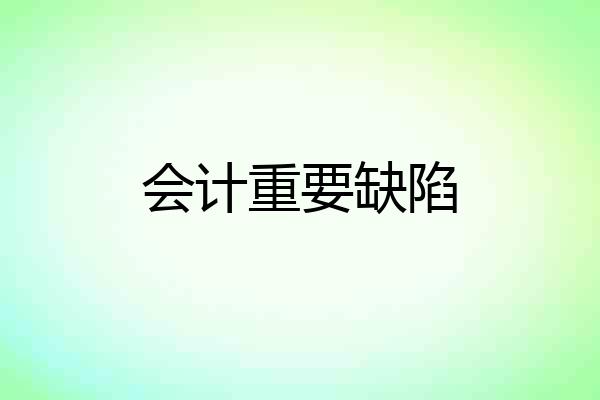 会计重要缺陷