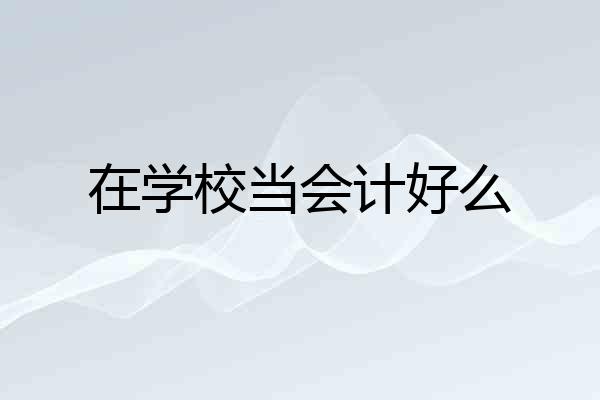 在学校当会计好么