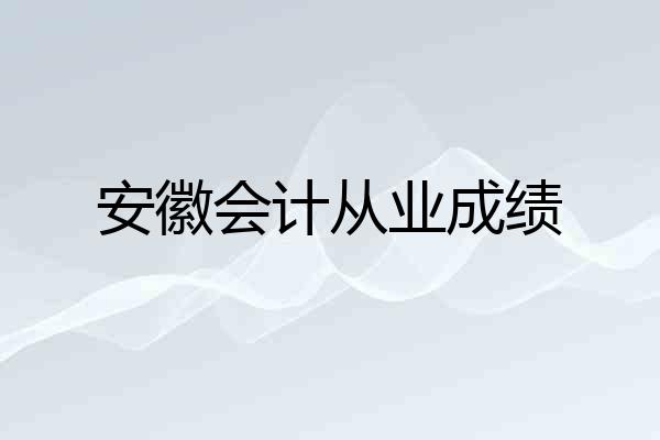 安徽会计从业成绩