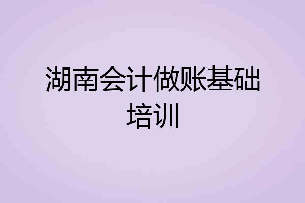 湖南会计做账基础培训