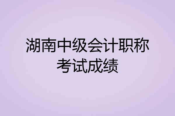 湖南中级会计职称考试成绩