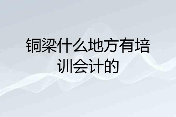 铜梁什么地方有培训会计的