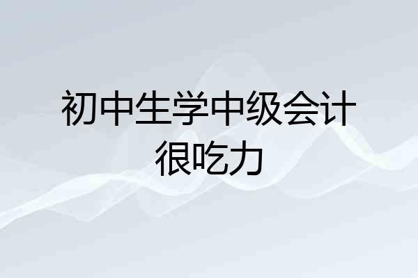 初中生学中级会计很吃力