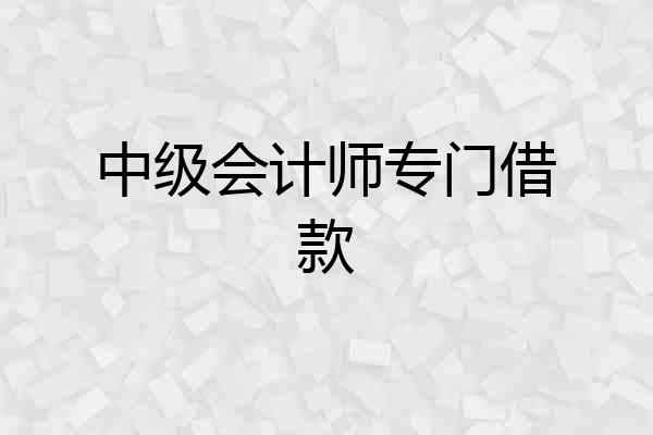 中级会计师专门借款